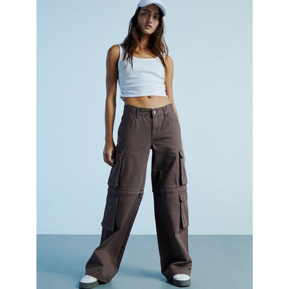 Pacsun 90s Baggy Cargo Pants Brown Pockets Sz 26